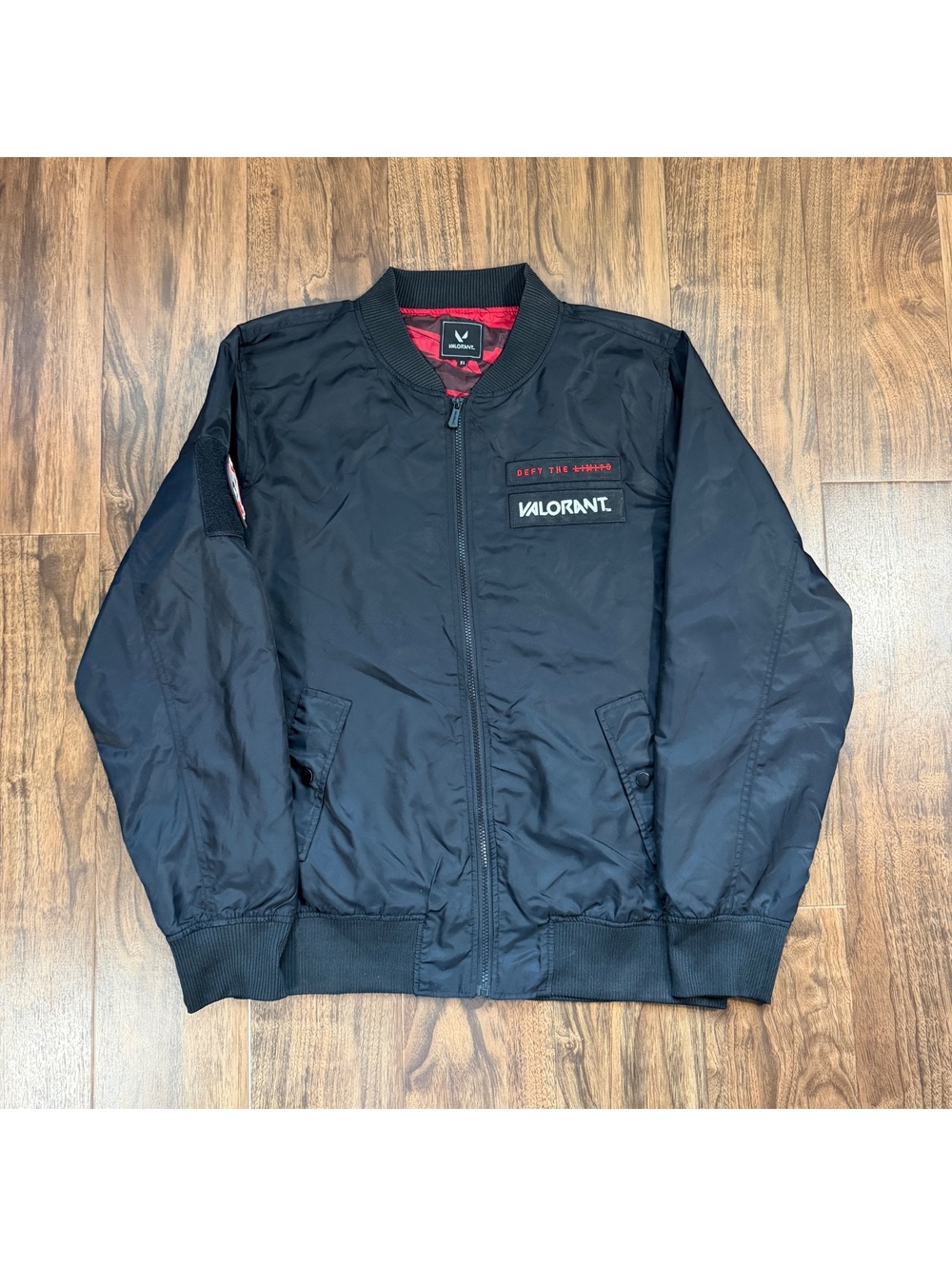 Riot Games Valorant Defy The Limits Bomber Jacket Black XL Omen Patch Merch